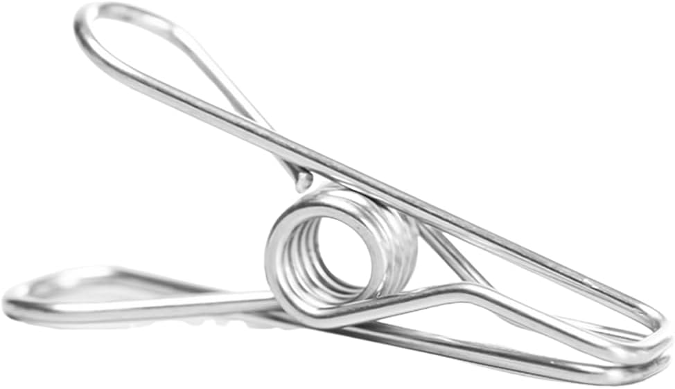 Stainless Steel Clothespins, Metal Spring Clips, Universal Hanging Clips for Offices, Kitchens and Bathrooms,5cm,100-PACK