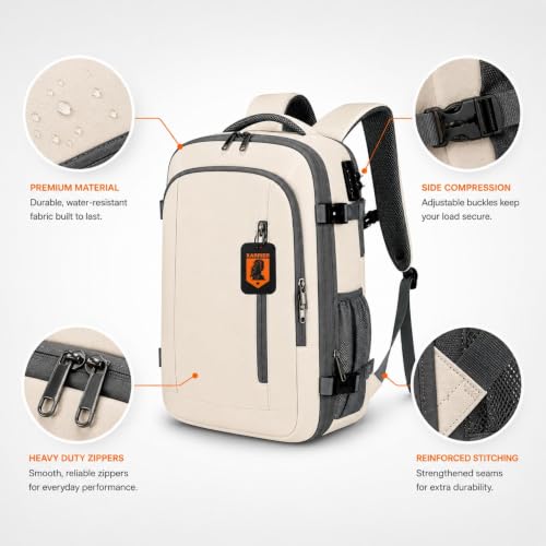 Image of KARRIER Vacuum Compression Backpack for Men & Women - 3-in-1 Travel Bag with Built-In Compression System, 17.3 inch Laptop Sleeve & Cabin-Friendly Design