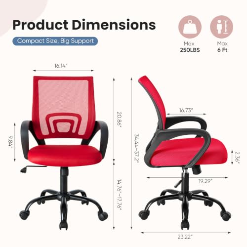 Image of DUMOS Ergonomic Home Office Chair, Executive Mesh Desk Chair, 2 Pack