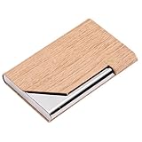 Wcawnlt Visitenkartenhalter für Frauen und Männer Kartenetui Aufbewahrung Card Holder Visitenkartenhalter Personalisiert Box Brieftaschentasche mit Magnetverschluss Apricot für Büro und Geschäft