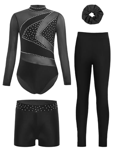 Ensemble danse filles anti-frottement avec justaucorps gym et leggings