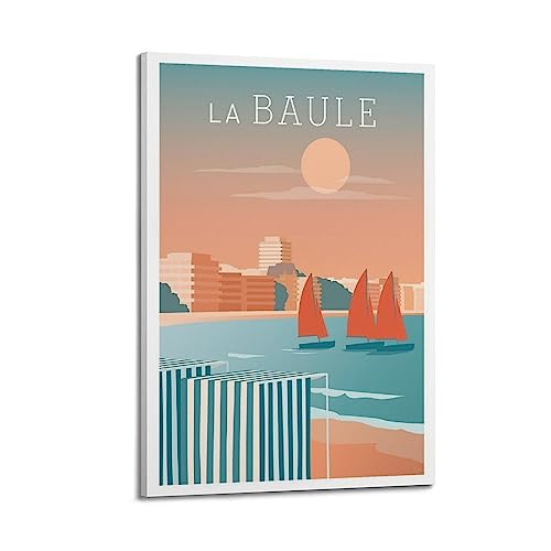 Poster de voyage La Baule vintage pour habiller un mur blanc de chambre
