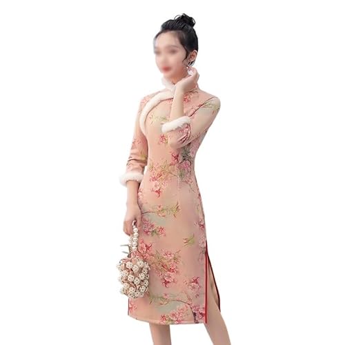 Women's Short Sleeve Side Split Dress Traditional Printed(L Code)