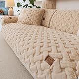 Funda de Sofá Antideslizante Cubre Sofas de Felpa de Conejo Gruesa Cojín Protector para Muebles B 70x70cm/27.5x27.5in