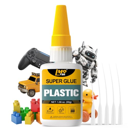Plastic Super Glue Liquid, Clear Instant Cyanoacrylate Adhesive for Model