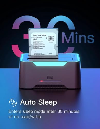 Image of Tobo Updated RGB SAtA to USB 3.0 Hard Drive Docking Station with Offline Clone, USB 3.0 to SATA I /II /III Dual Bay External SSD /HDD Dock for 2.5 /3.5 SATA HDD /SSD, with UASP,Hard Drive Duplicator