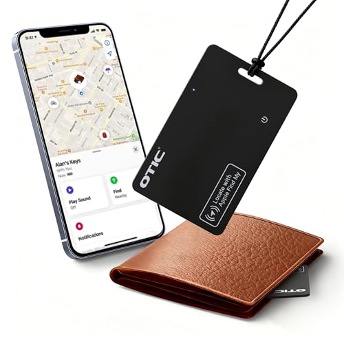 2026 [Apple MFi Certified](iOS Only) Wallet Tracker Card, Bluetooth Tag Smart Card for Apple Find My iPhone Keys Finder ltem Locator for Wallet, Luggage, Passport, Rechargeable, Waterproof 1 Pack by OTIC - Used condition - US$22.55