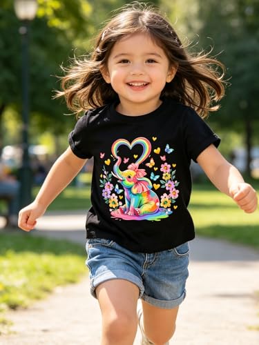 Image of Funnycokid Little Girls T Shirt for Toddler 3-7 Years Kids Tee Graphic Short Sleeve Clothes Tops