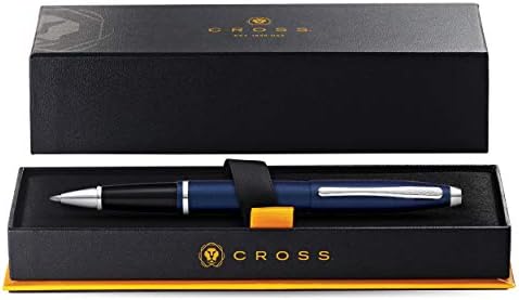 CROSS AT0115-18 Calais Matte Metallic Midnight Rollerball Pen Including Gift Box - Blue