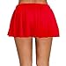 Afibi Women Sexy Stretchy Elastic Waist Pleated Ruffle Mini Skirt for Schoolgirl Outfits (Small, Red)