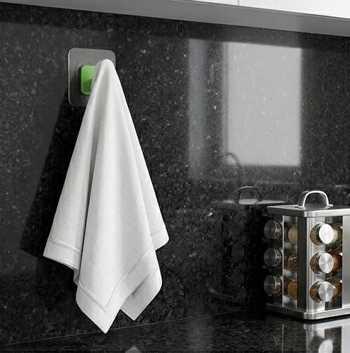 Image of ELMVIA Self Adhesive Hooks /Wall Hangings Hook /Waterproof Hooks for Wall Without Drilling Heavy Duty Bathroom Kitchen Towel Wall Hooks for Hanging Strong Coat (4, Green Nail Hook)