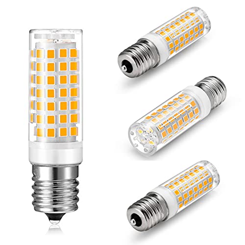 Bombilla LED E17 con Base Bipin, Base De Luz Diurna De 6000K, Bombillas De 5W para Lámpara Araña, Base De Cerámica, Ángulo De Haz De 360°, 530 LM para Iluminación del Hogar,4 Pack,Warm White