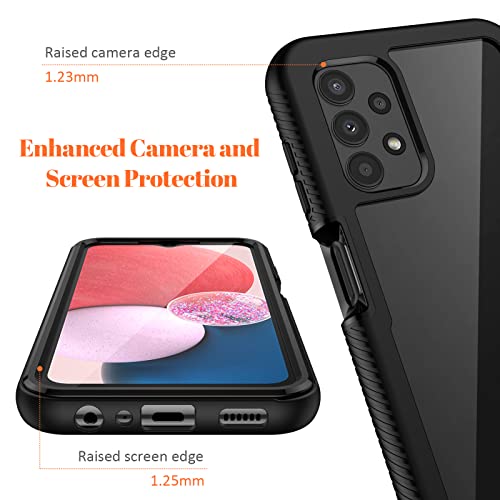 seacosmo for Samsung A13 4G Case, Galaxy A04s Cover with Screen Protector Full Body Shockproof Protection Armour Case Slim Fit Bumper Protective Phone Case for Samsung Galaxy A13/A04s- Black/Clear - Image 2