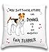 Cojín FOX TERRIER gadget divertido idea regalo cumpleaños para mujer niña amante Fox Terrier - (relleno 38x38) mujer con Fox Terrier