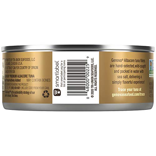 Genova Albacore Tuna in Water with Sea Salt 5 oz. Can (Pack of 12)