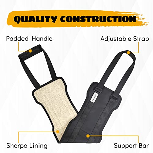 Tierecare Portable Dog Sling With Support Bars Dog Lift Harness For Large Dogs Back Hind Leg Support Comfortable Lifter Helps Elderly Disabled Injured Dogs Black #TOP1