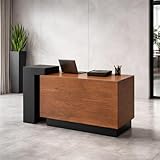 Heliosrider Moderne Empfangstheke mit Schublade und Aktenschrank Fronttresen für Büro, Salon, Spa und Einzelhandel Kleine Empfangstresen für begrenzte Räume (L, 150cm)