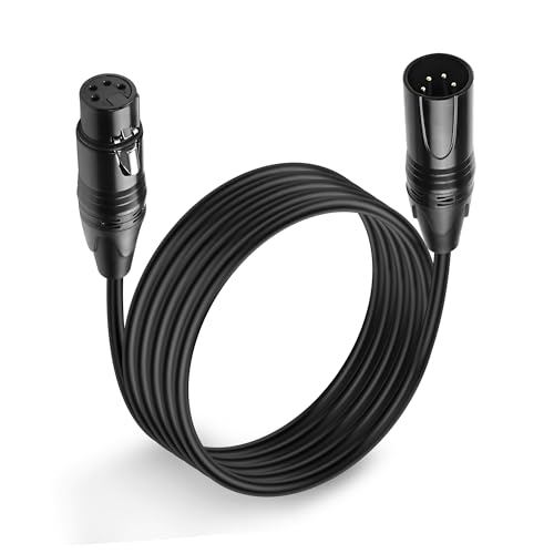 Câble XLR 4 broches mâle vers femelle rallonge moniteur reflex noir
