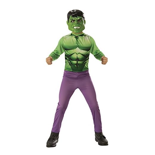 Rubies Disfraz Hulk Clásico para niños y niñas, Jumpsuit impreso y máscara, Oficial Marvel para Navidad, Carnaval, Cumpleaños, Fiestas