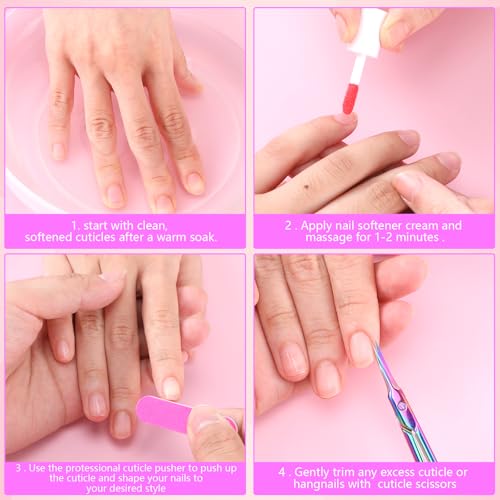 AOZUO Zakrzywione nożyczki do skórek, bardzo delikatne, zakrzywione nożyczki do skóry, precyzyjne nożyczki do brwi, profesjonalne nożyczki do manicure ze stali nierdzewnej do pielęgnacji skórek(A)