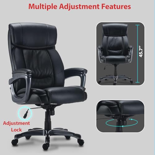 Staples 58067 Lockland Managers Chair, Bonded Leather Big And Tall Cushioned Office Chair thumb #6