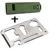 RAN-SHA Credit Card Survival Tool Knife and Fire Starter & Whistle