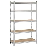 Yaheetech 5-Tier Garage Shelving Unit Metal Storage Racks Heavy Duty Utility Shelves, Silver, 44'L x...