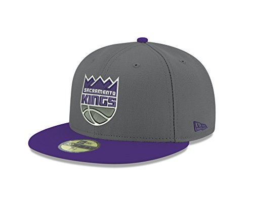 New Era NBA Sacramento Kings Men's 2-Tone 59FIFTY Fitted Cap, 7.75, Graphite