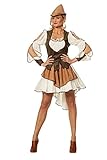  Robin Hood Kost?m Damen-Kleid mit Hut Braun Gr?n sexy Gr?ner R?cher Sherwood Fantasy M?rchen Karneval Fasching Hochwertige Verkleidung Fastnacht Gr??e 46 Beige