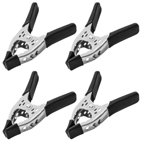 Image of BLACK Lot of 4 - 6 inch inch Clamp Large Heavy Duty Spring Metal - 2.5 inch Jaw opening