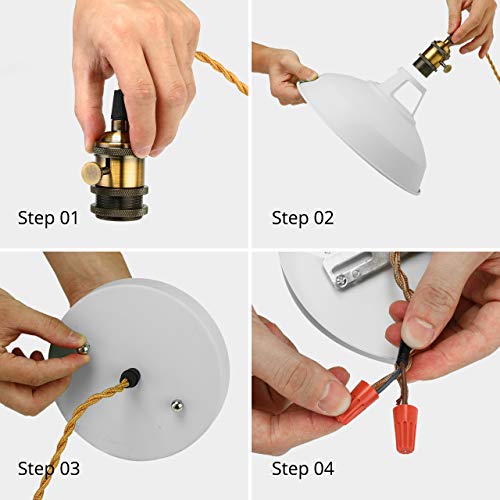 Kwoking Lighting Lovely Industrial 1 Light Pendant Lamp Modern Ceiling Lights With Adjustable Cord Colorful Hanging Lamp For Dining Table Restaurant Kitchen Island Grey Finish #TOP3