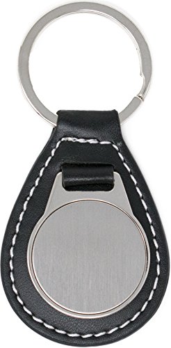 Black Leather Teardrop Genuine Leather Keychain