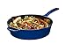 Enameled Cast Iron Skillet Deep Sauté Pan with Lid, 12 Inch, Duke Blue