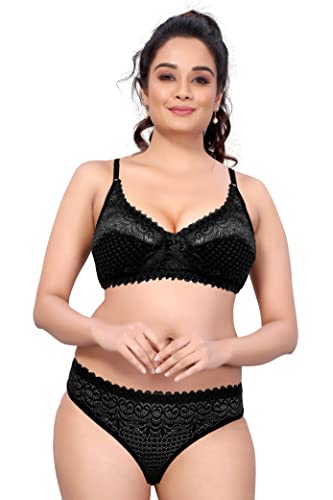 Image of Bra Panty Set for Women and Girls Lingerie Set with Full Coverage Non-Padded Bra and Panty Set