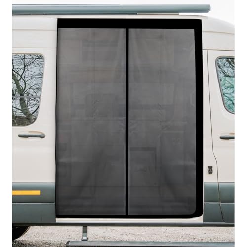 LFGUD 83''H x 59''W Van Bug Screen Side Door Sliding Door Window Covers with Magnetic Closure Car Window Screens for Mercedes Sprinter Motorhome Camper