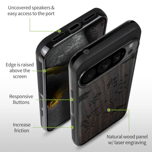 Étui de téléphone antichoc Pixel 10 coque bois anti-rayures - 6