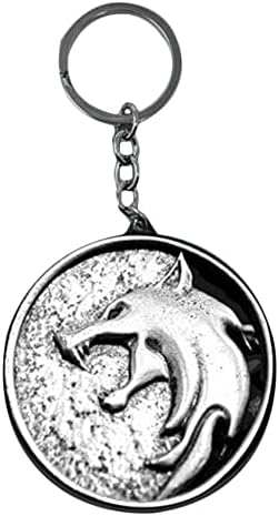 Pyramid International The Witcher Keyring (The Wolf Design) 3D Metal 4.5 x 6cm - Official Merchandise, Chrome, 9cm, Charm
