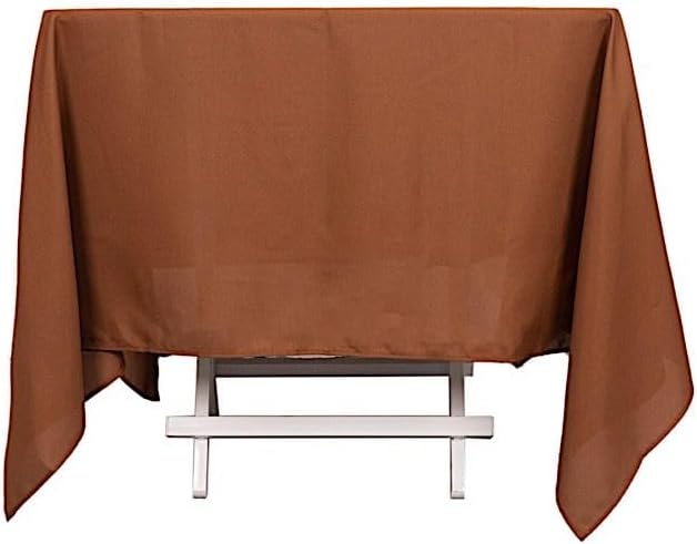 Balsa Circle Mantel cuadrado de poliéster marrón canela de 70 x 70 pulgadas para bodas, fiestas, catering, cocina, comedor, eventos