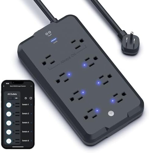 Amazon.com: Zigbee Smart Power Strip Surge Protector, Extension Cord w ...