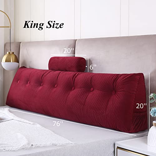 Gpround Wedge Headboard Pillows + Head Roll Pillow Bed Wedge Pillow For Headboard Large Bolster For Bed Rest Reading Pillows Backrest Pillows For Sitting In Bed #TOP1