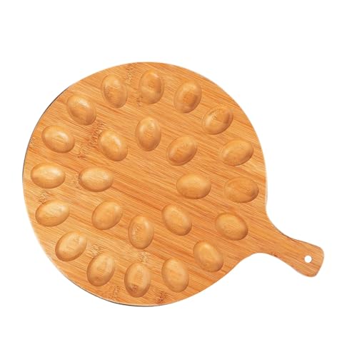 Agwuoetr de Huevos Rellenos - Tabla Redonda Reversible para Cortar y Servir para y Quesos - Bandeja para Pascua