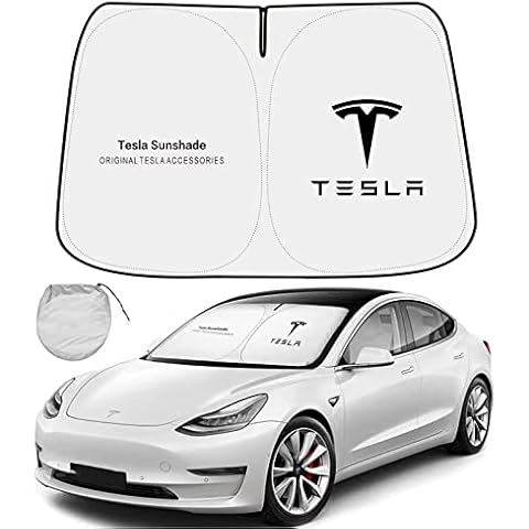 MASHA Car Windshield Sun Shade Compatible for Tesla Blocks UV Rays Sun Visor Protector, Front Window Sunshade Visor for Tesla Model 3 Model Y 2016-2023 Accessories Cover