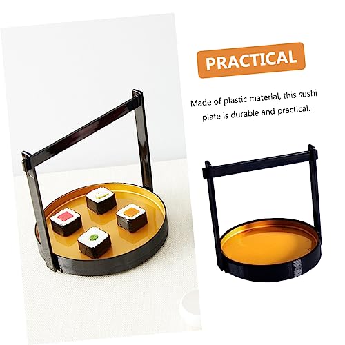 Plato de sushi plástico estilo japonés redondo miniatura 4