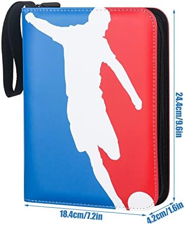 Foreverup Football Card Holder, 400 Pockets Trading Card Binder with Removable Sleeves, Football Cards Album Trading Card Album Folder with Zipper and Handle Strap for Trading Cards Game Cards