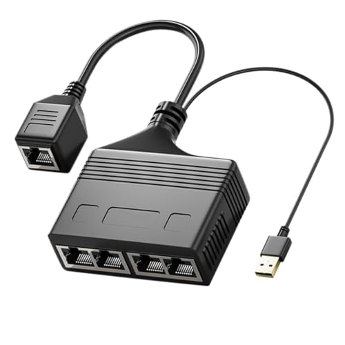 CEAoki RJ45�l�b�g���[�N�^�b�v�A�_�v�^�[ 4 ��� PC �f�o�C�X�������ɓ��삷�� RJ45 ���X�����XUSB�d���|�[�g�t�� �R���s���[�^�[ 4�f�o�C�X�����g�p�Ή��l�b�g