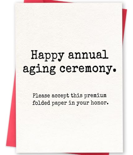 ICOOLYI Funny Sarcastic Birthday Card for Men and WomenMinimalist Dry Humor Greeting Card for Friends Coworkers or Loved Ones