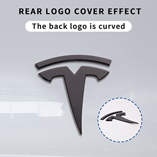 Tesla Model Y Accessories Tesla Emblem Sticker 2Pcs/Set For Front Trunk/Rear Trunk Logo Decal Cover (Black) #TOP4