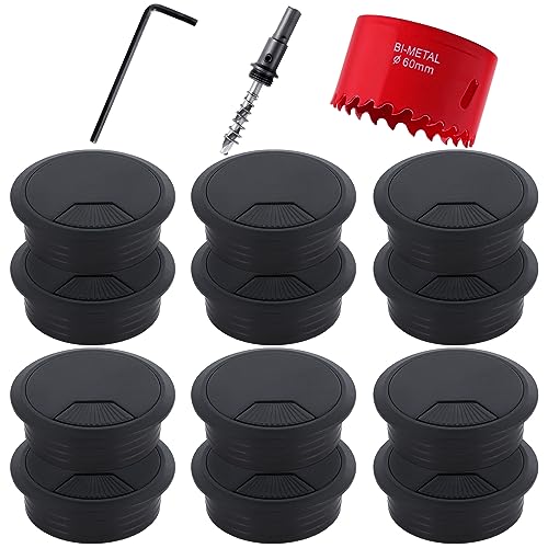 QWORK Kabeldurchführung 60mm - 2 Stück Büro Schreibtisch Kabelauslass Bronze