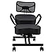 Estink Taburete De Rodilla, Silla De Rodilla Ajustable con Respaldo, Altura Y ángulo Ajustables, Silla De Corrección De Postura, 74x46x90cm, Carga Máxima 100 Kg (Negro)