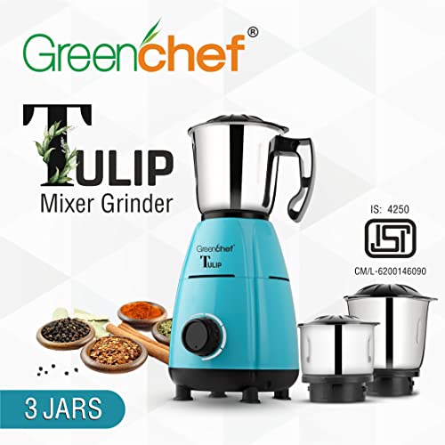 Image of Greenchef Tulip Mixer Grinder 600Watt (3 Jars, Brown)